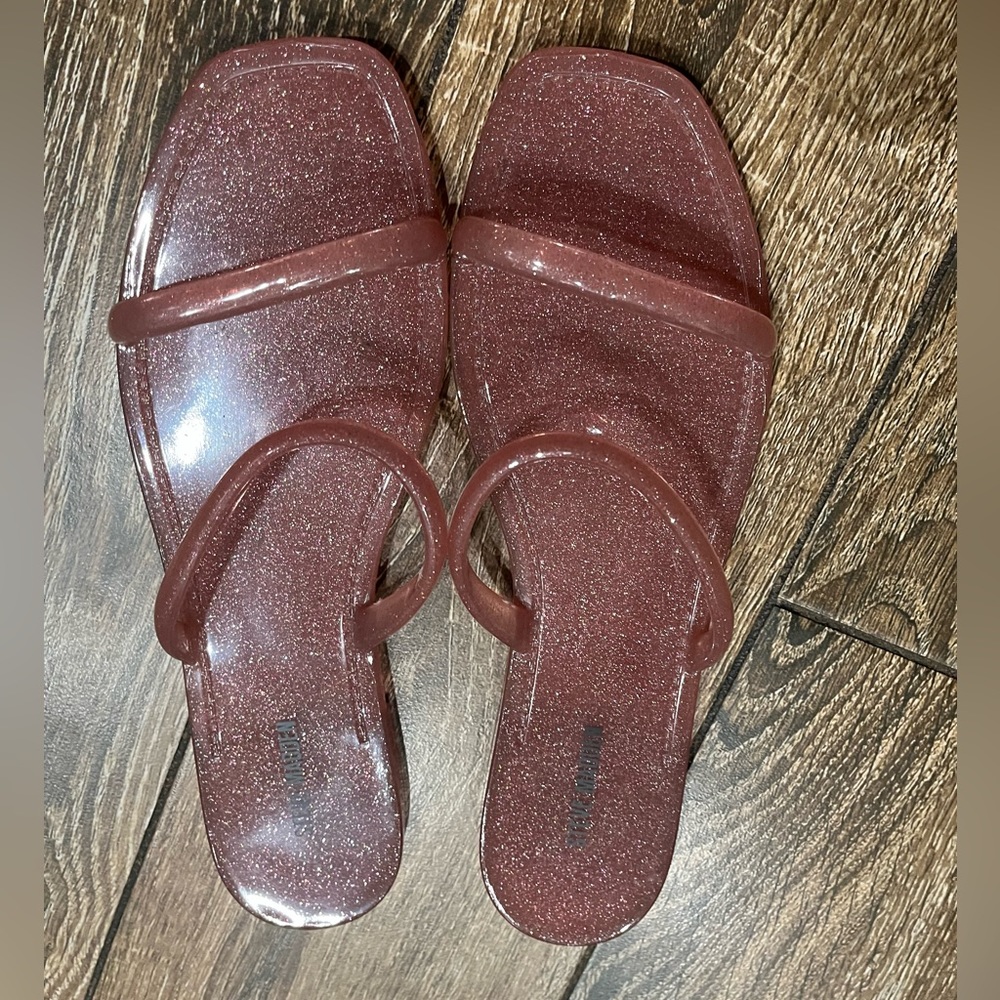 Steve Madden slip on pink glittering jelly sandals - Picture 6 of 8